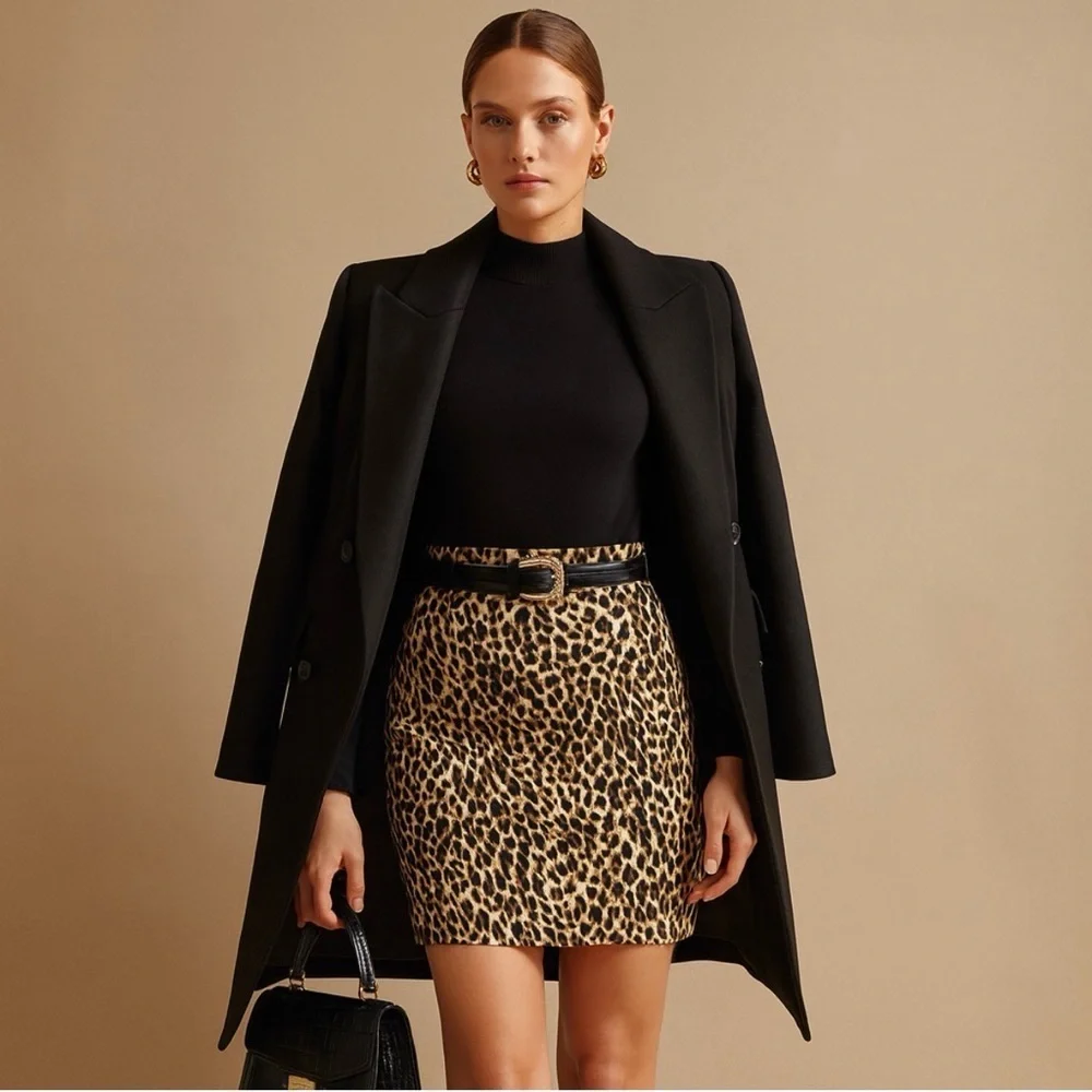 J. Crew The Pencil Skirt Leopard Print Size 0